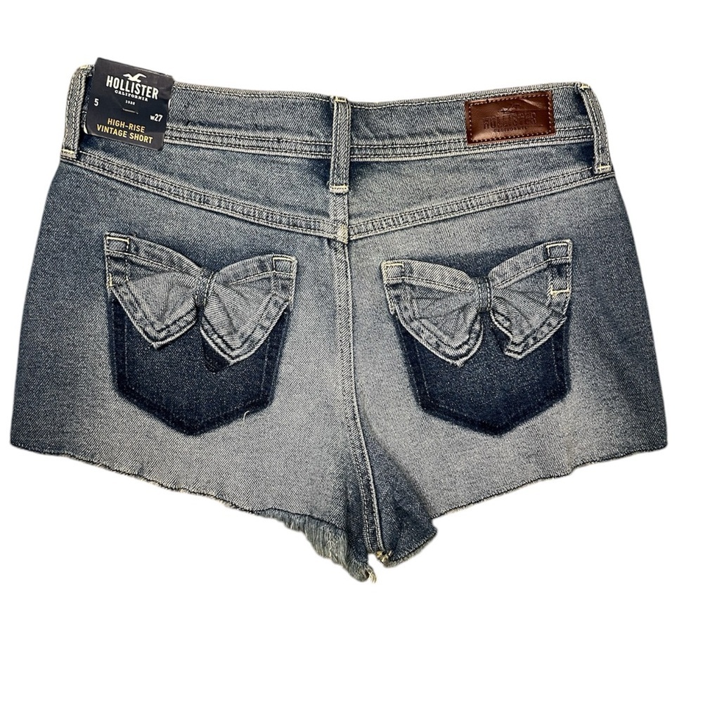 Hollister Blue Jean Shorts with Dark Blue Accents